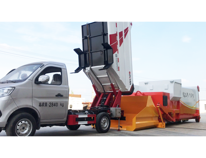 自裝卸、車廂可卸式垃圾車、移動(dòng)壓縮垃圾站協(xié)同作業(yè)